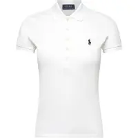 Ralph Lauren pour femme. 211B18200015 Polo stretch Slim Fit blanc (L), Casuel, Coton, Manche courte