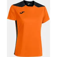 Joma T-Shirt Manches Courtes Championship VI, Femme, Orange/Noir, XXL