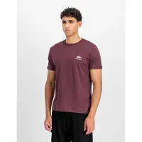 Alpha industries T-Shirt Manches courtes de - T-Shirt Basic - Petit Logo - S - XXL - pour Homme - bordeaux - Taille L