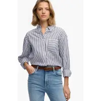 Superdry Poplin Relaxed Fit Long Sleeve Shirt Blanc XL Femme