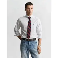 Gant pour homme. 3000140 Banker Stripe blue regular fit poplin shirt (4XL), Bleu, Casuel, Coton, Manche longue