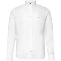 Hackett London pour homme. HM3010635 Chemise de tailleur en lin blanc (L), Casuel, Manche longue