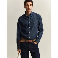 Gant pour homme. 3000400 Chemise Regular Fit navy (L), Casuel, Coton, Classique, Manche longue, Marine