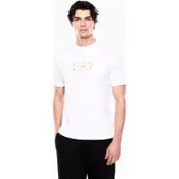 EA7 pour homme. 7M001562_AF17789 T-shirt Premium Label blanc (M), Casuel, Coton, Manche courte