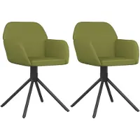 Syfax Chaises pivotantes à manger lot de 2 Vert clair Velours