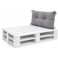 VBChome Coussin pour palettes pour palettes Euro, mobilier, support de palette, jardin, balcon, 12 couleurs, rembourrage en flocons de mousse, gris, coussin de dossier 70 x 40 cm