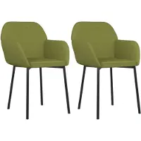 Syfax Chaises à manger lot de 2 Vert clair Velours