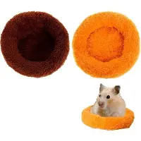 OEM Deux nids moelleux et ronds de 12 cm de diamètre, pour cochons d'Inde, lézards, souris et autres petits animaux, avec fond antidérapant.