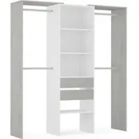 Dmora Amico - Grande Garde-robe, 179x202h cm Blanc, Portemanteau