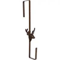 Esschert Design Porte Couronne Support Sur Crochet Cerf Noël Avent Fonte Métal Nouveau