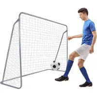 Springos But de football avec filet de football 240 x 170 cm But d'entraînement en acier