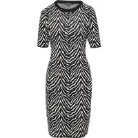 Comma Robes en maille noir / blanc