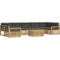 vidaXL Ensemble de salon de jardin 8 pièces, blanc et anthracite