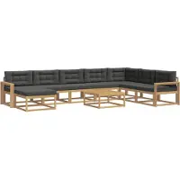 vidaXL Ensemble de salon de jardin 9 pièces, blanc et anthracite