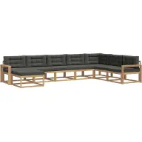 vidaXL Ensemble de salon de jardin 8 pièces, blanc et anthracite