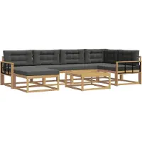vidaXL Ensemble de salon de jardin 7 pièces, blanc et anthracite