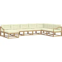vidaXL Ensemble de salon de jardin 8 pièces, blanc et crème