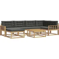 vidaXL Ensemble de salon de jardin 7 pièces, blanc et anthracite