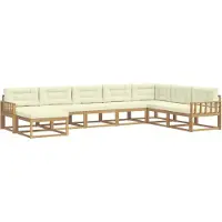 vidaXL Ensemble de salon de jardin 8 pièces, blanc et crème