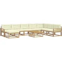 vidaXL Ensemble de salon de jardin 9 pièces, blanc et crème
