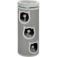 Northio Arbre à chat avec lit lavable, 96 cm, 3 cachettes, gris