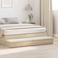 Syfax Tiroirs de lit avec tiroir Chêne Sonoma 135 x 36,5 x 16,5 cm
