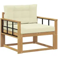 vidaXL Canapé d'extérieur moyen en polyester blanc