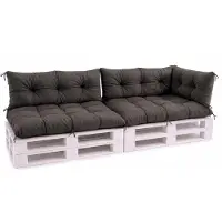 VBChome Coussins pour palettes 120 x 80, 120 x 40 et 70 x 40 cm pour palettes Euro, meubles, support de palette, jardin – 12 couleurs, rembourrage en flocons de mousse, graphite – lot de 5