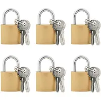 vidaXL Cadenas en U avec clés 6 pièces Laiton Fer