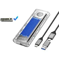 OEM Boîtier SSD USB4 M2 NVMe, taux de transfert de 40 Gbps †, ventilateur de refroidissement intégré, avec ventilateur Bleu