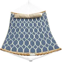 Songmics Hamac En Tissu Matelassé, Losange Bleu + Beige