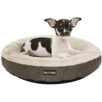 Feandrea Lit pour chien, panier pour chien, lit pour chat, Donut, rond, Ø 55 cm, marron PGW55C