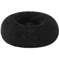 OEM Lit moelleux pour chien ou chat, coussin en forme de beignet, lavable, rembourrage amovible, poils longs, 50 cm de diamètre, noir PGW037B01