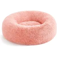 OEM Lit pour chien rose en forme de beignet, 70 cm de diamètre, lavable