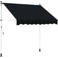 vidaXL Store à enroulement manuel noir 400 cm