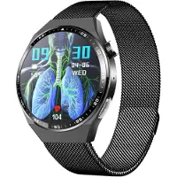 INF Montre connectée avec ECG, analyse de la composition corporelle, analyse de la composition sanguine (acide urique, lipides sanguins) Bracelet milanais noir