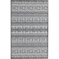 EVOCAMP Tapis d'extérieur 200 x 300 cm, tapis en plastique, résistant aux intempéries pour terrasse, gris-blanc