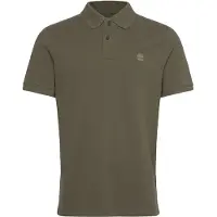 Timberland Polo à manches courtes pour homme, vert, coupe classique, 100 % Coton