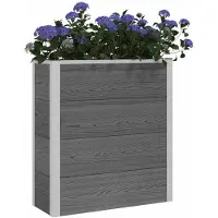 Syfax Jardinière surélevée Gris 75 x 30 x 22 cm WPC et Aluminium