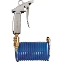 TECWERK Kit pistolet avec tuyau spiralé, diamètre intérieur 6 mm, diamètre extérieur 8 mm, longueur 2,5 m, bleu, raccord DN 7,2