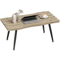 SUGIFT , table d'appoint, table de salon, table basse avec pieds en acier, chêne
