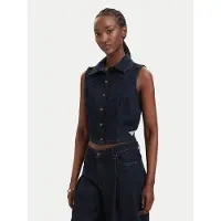 GUESS Jeans W6ghz9d7971 Cropped Short Sleeve T-shirt Bleu M Femme