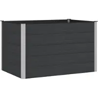 vidaXL Jardinière surélevée noire, 150 x 100 x 91 cm, en WPC et aluminium
