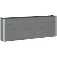 Syfax Jardinière surélevée Noir 200 x 30 x 72 cm WPC et Aluminium