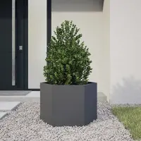 Prolenta Maison Exclusive - Bac à plantes hexagonal anthracite 69 x 60 x 45 cm en acier