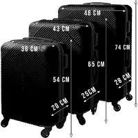Trizand Ensemble de trois valises de voyage, capacité de 39/70/99 litres, couleur noire