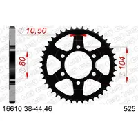 Afam 16610 Rear Sprocket Argenté 40t