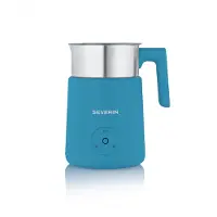 Severin Mousseur à lait à induction , récipient en acier inoxydable, mousse à froid et à chaud, fonction chocolat, compatible avec le Boisson végétaleien, bleu, SM 3596