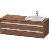Duravit Ketho Meuble sous-vasque sur console suspendu, 1400x496x550 mm, 4 tiroirs, pour lavabo à encastrer, position à droite, KT6757R2121