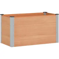 vidaXL Jardinière surélevée, couleur marron, 100 x 50 x 54 cm, en WPC et aluminium